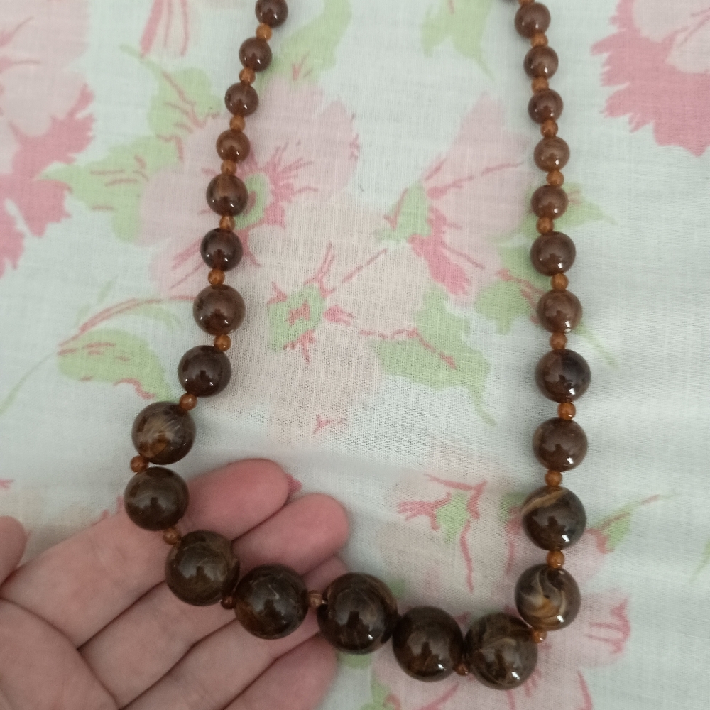 Vintage Anthro Brown Wood Beaded Necklace Bundle - Picture 5 of 8